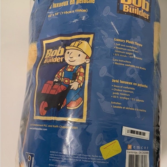 Bob The Builder Fleece Throw Blanket 43 X55 - Picture 3 of 5